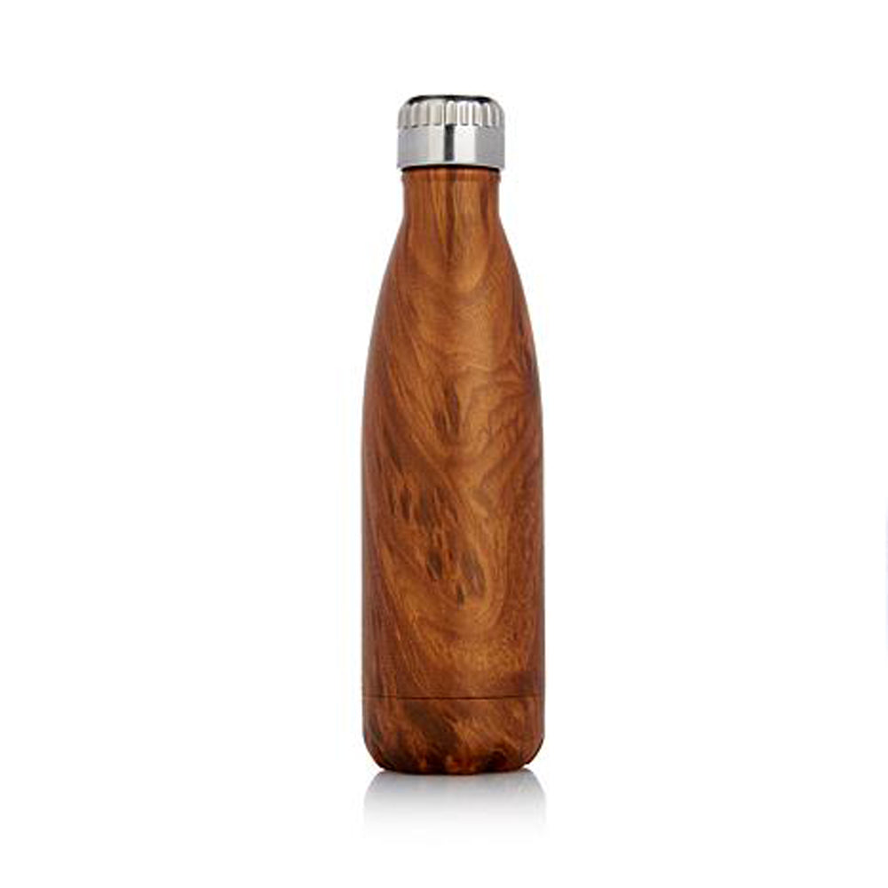 Arctica The Brave Elements Stainless Steel Water Bottle Teak Wood Finish 25 oz.