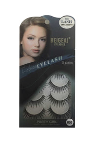 Beigeai Natural Fashion Perfect Elegant False Eyelashes Black 5-Pairs, 005