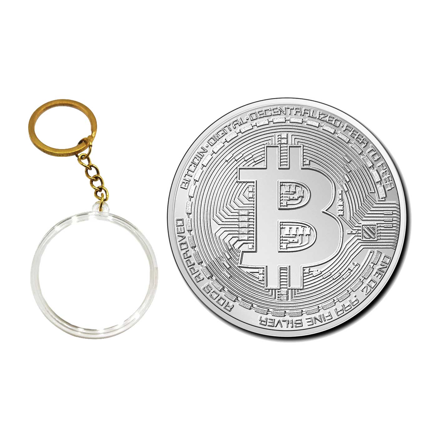 Cryptocurrency Collectors Edition 40mm Crypto Coin Keychain Capsule Set Bitcoin