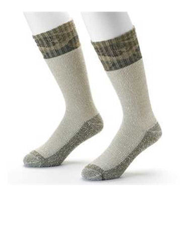 Croft & Barrow 2 Pair Acrylic Blend Boot Socks - Cold Weather Comfort Olive/Como