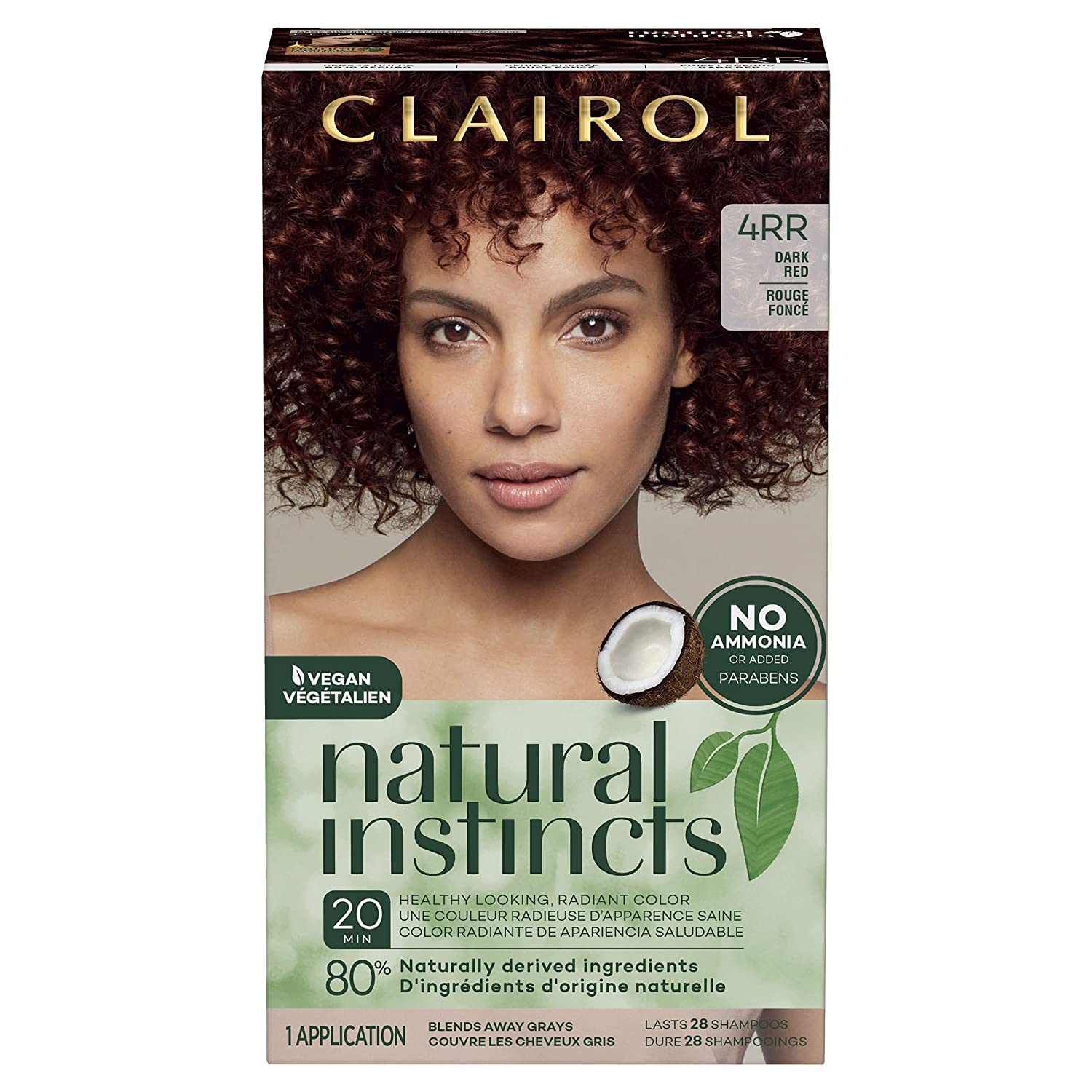 Clairol Natural Instincts Semi-Permanent Hair Dye, 4RR Dark Red Hair