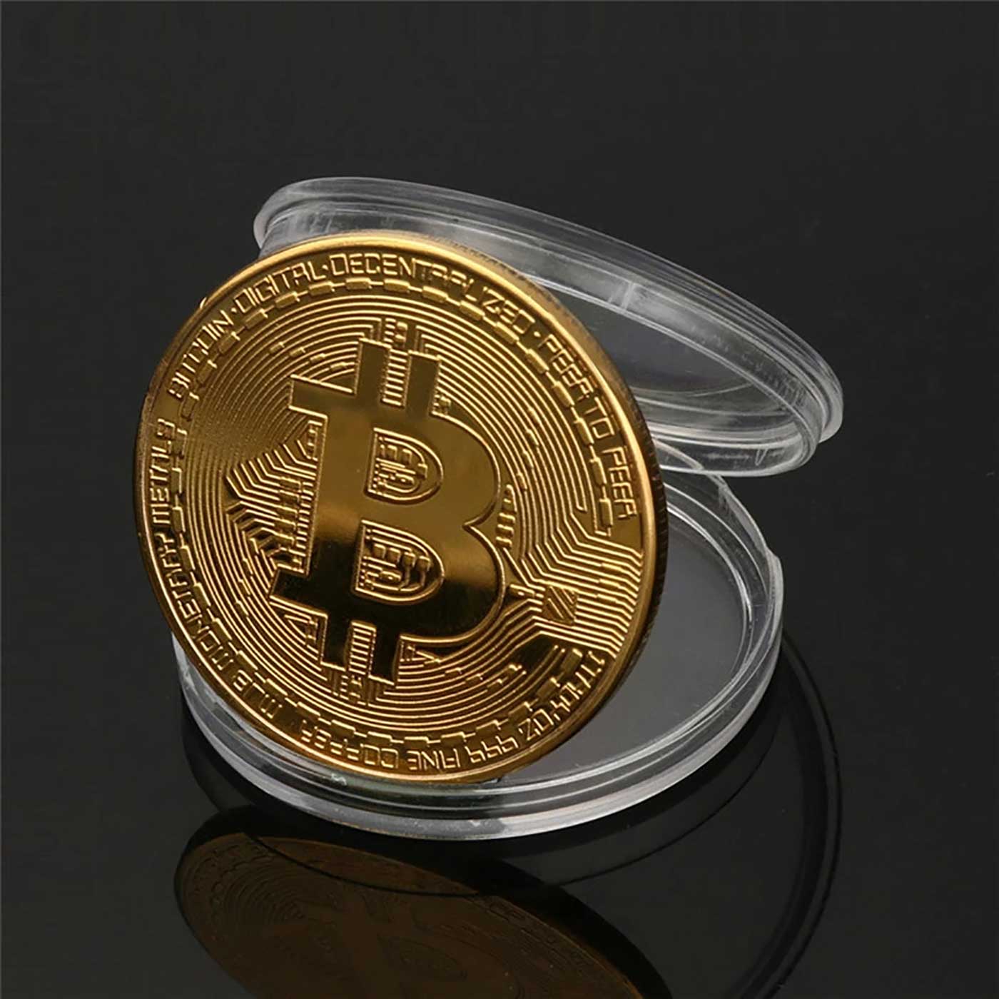 Bitcoin Gold & Silver Gift Set Collectors Edition 40mm Coin Includes a Keychain