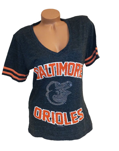 Genuine Merchandise Women Baseball Fan V-Neck Tee Orioles L
