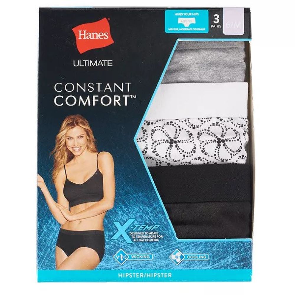 Hanes Ultimate® 3-pack ComfortBlend Stretch X-Temp Hipsters 41XTB5 Fle –  Kasa Style