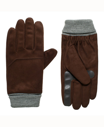 Isotoner Men's Smart DRI Microfiber Gloves with Smart Touch Technology Cognac M