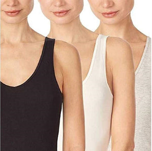 Jane and Bleecker Women's 3-Pack Cotton Stretch Wear 2 Ways Reversible Tank