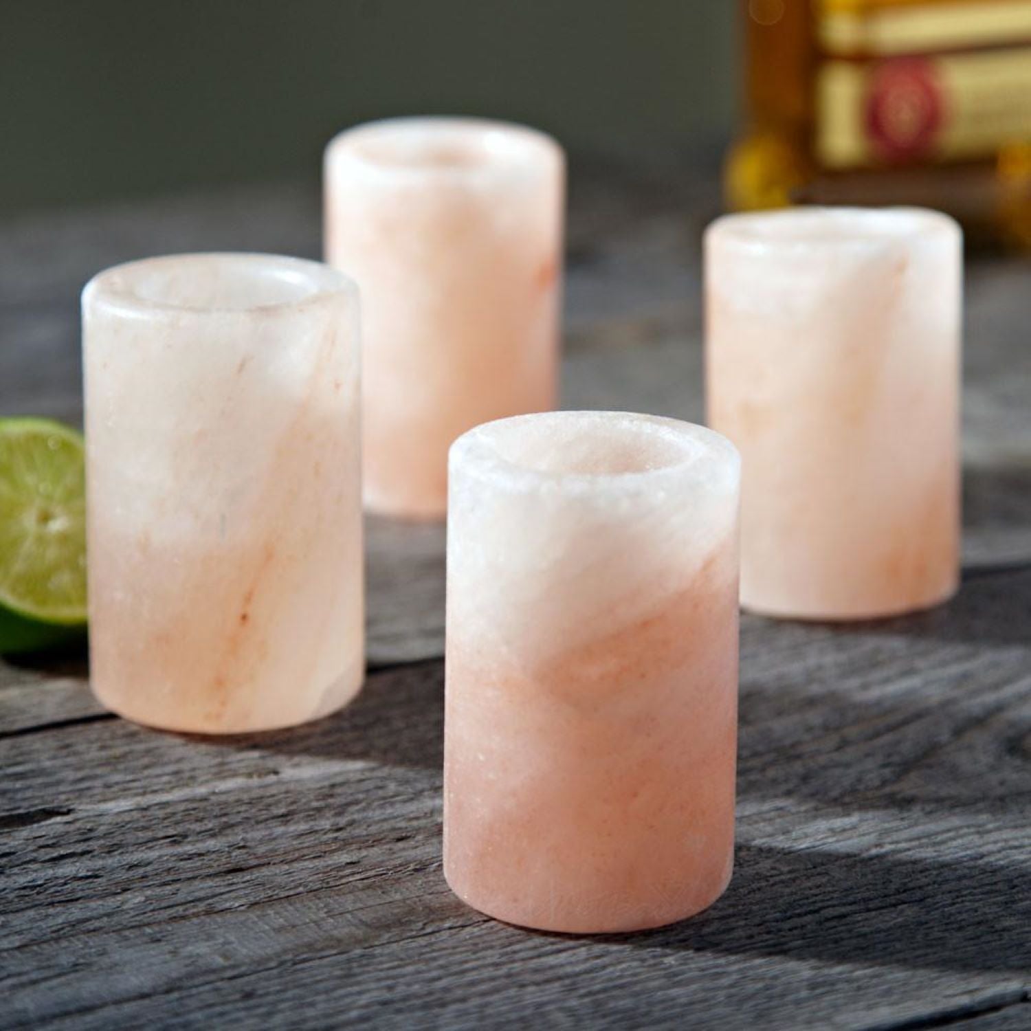 Kasa Style Pink Himalayan Salt Shot Glasses 4 Pack by The Original Salt Company