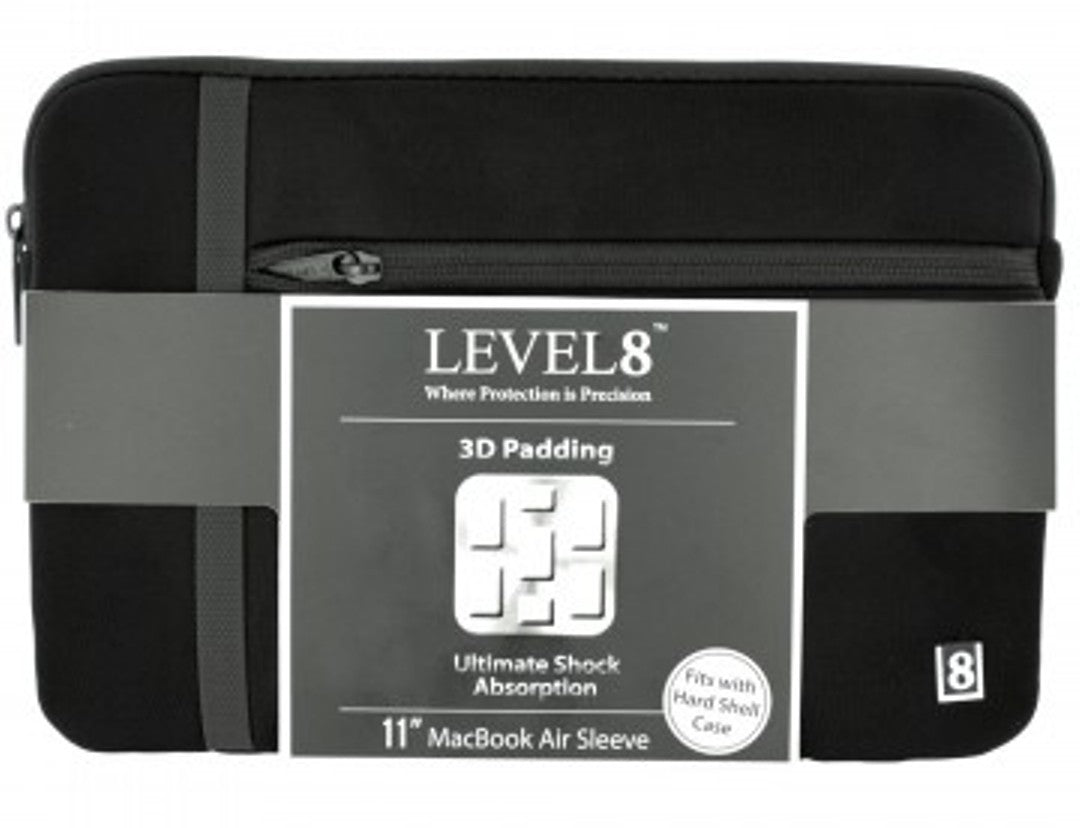 Level8 MacBook Air 11 Inch Padded Armor Sleeve Black