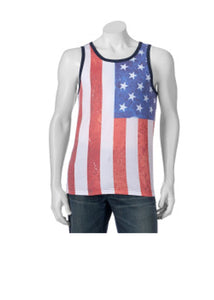 Mens Levis Fremont American Flag 4th of July Sublimated Tank Top