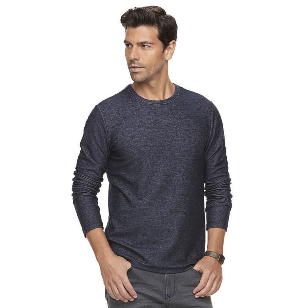 Marc Anthony Men's Long Sleeve Slim Fit French Terry Crew