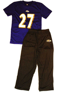 NFL Youth 2 Pieces Rice 27 T-Shirt Black Lounge Pants Small 8-9 Set