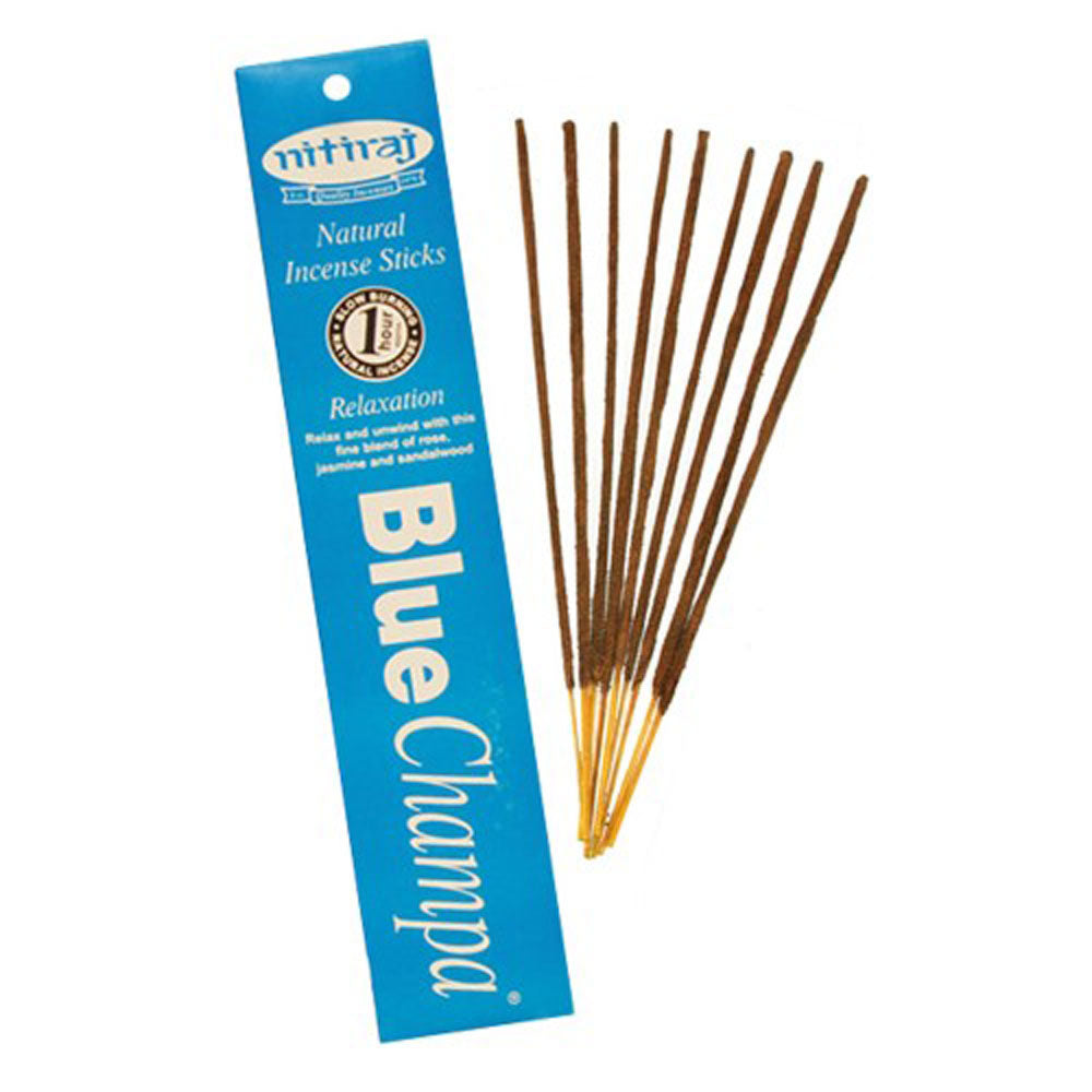 Nitiraj Natural Champa Incense Slow Burning 1hr. Sticks 10gr. 2 Pack Set