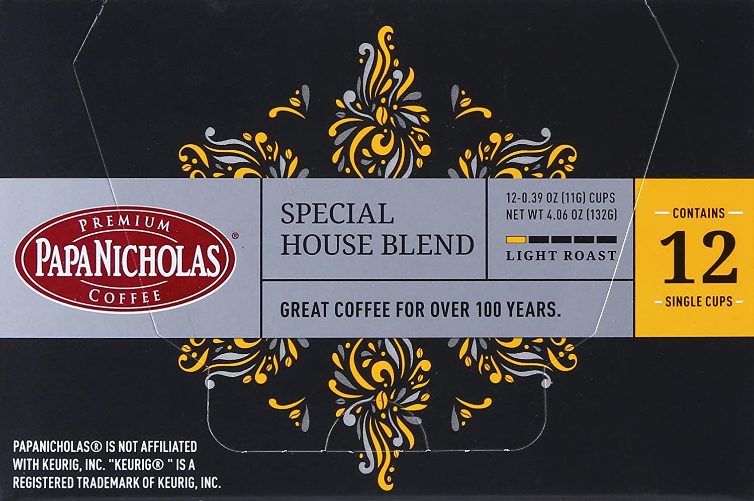 PapaNicholas Coffee Singles Coffee K Cups Brewers Special House Blend 12 Pods