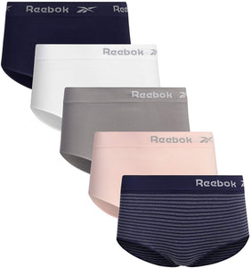 Reebok Women's Underwear Seamless Briefs Panties (5 Pack)