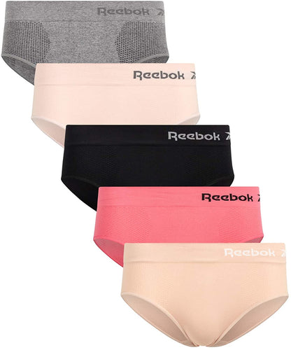 Reebok Womens Seamless Hipster Panties 5-Pack