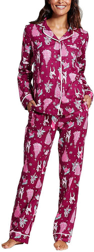 Target Women's 100% Cotton Holiday Flannel Reindeer 2 Piece Pajama Set