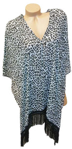 Victoria's Secret Swimwear Animal Print Fringe Poncho Cover-Up Small $79.50